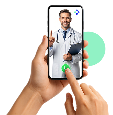 Paciente utilizando o TelePAD em videochamada